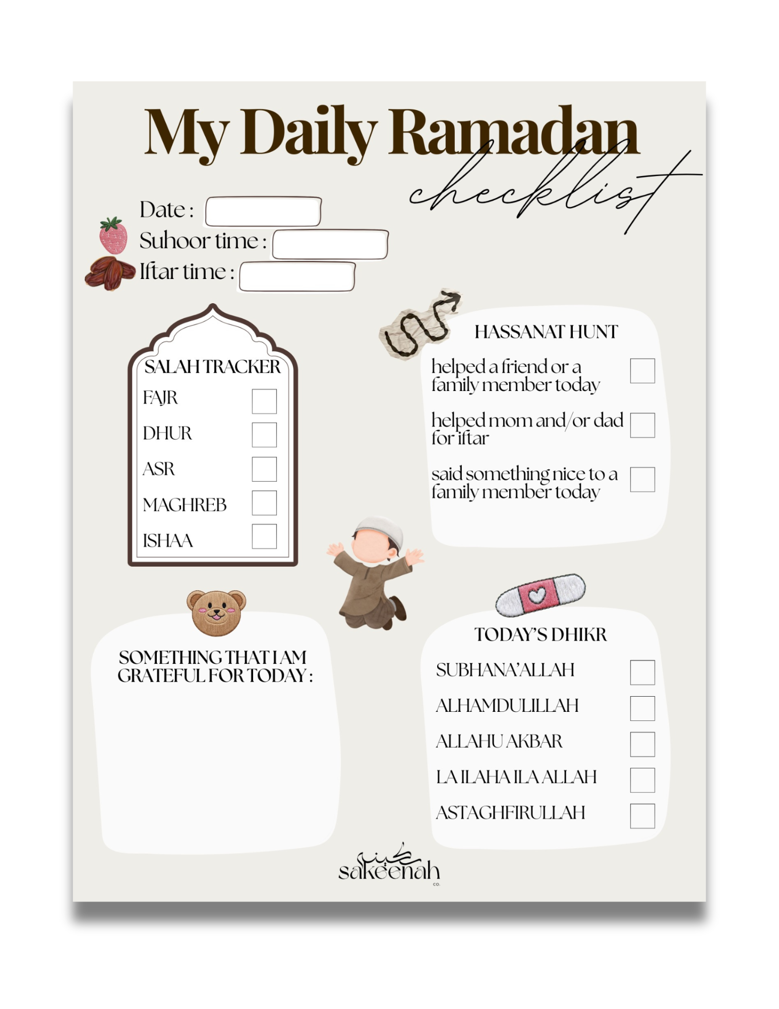 Ramadan Checklist - KIDS